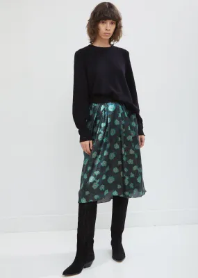 Prehnite Printed Silk Skirt