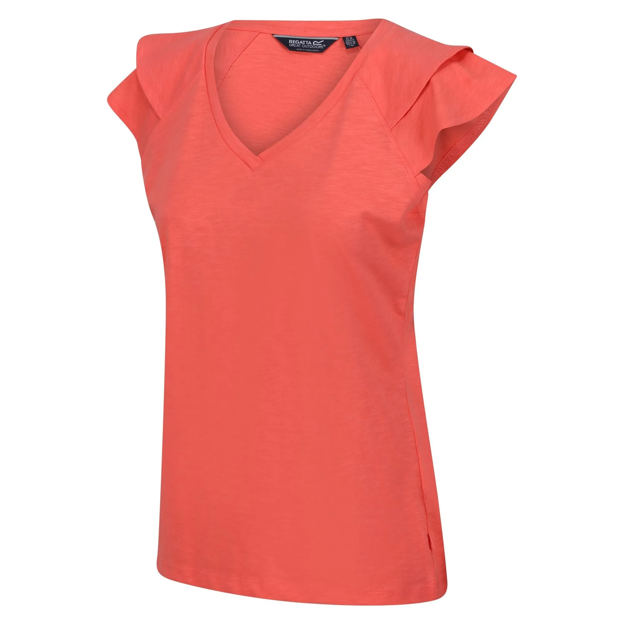 Regatta Womens Ferra Frilled Sleeved Cotton T Shirt