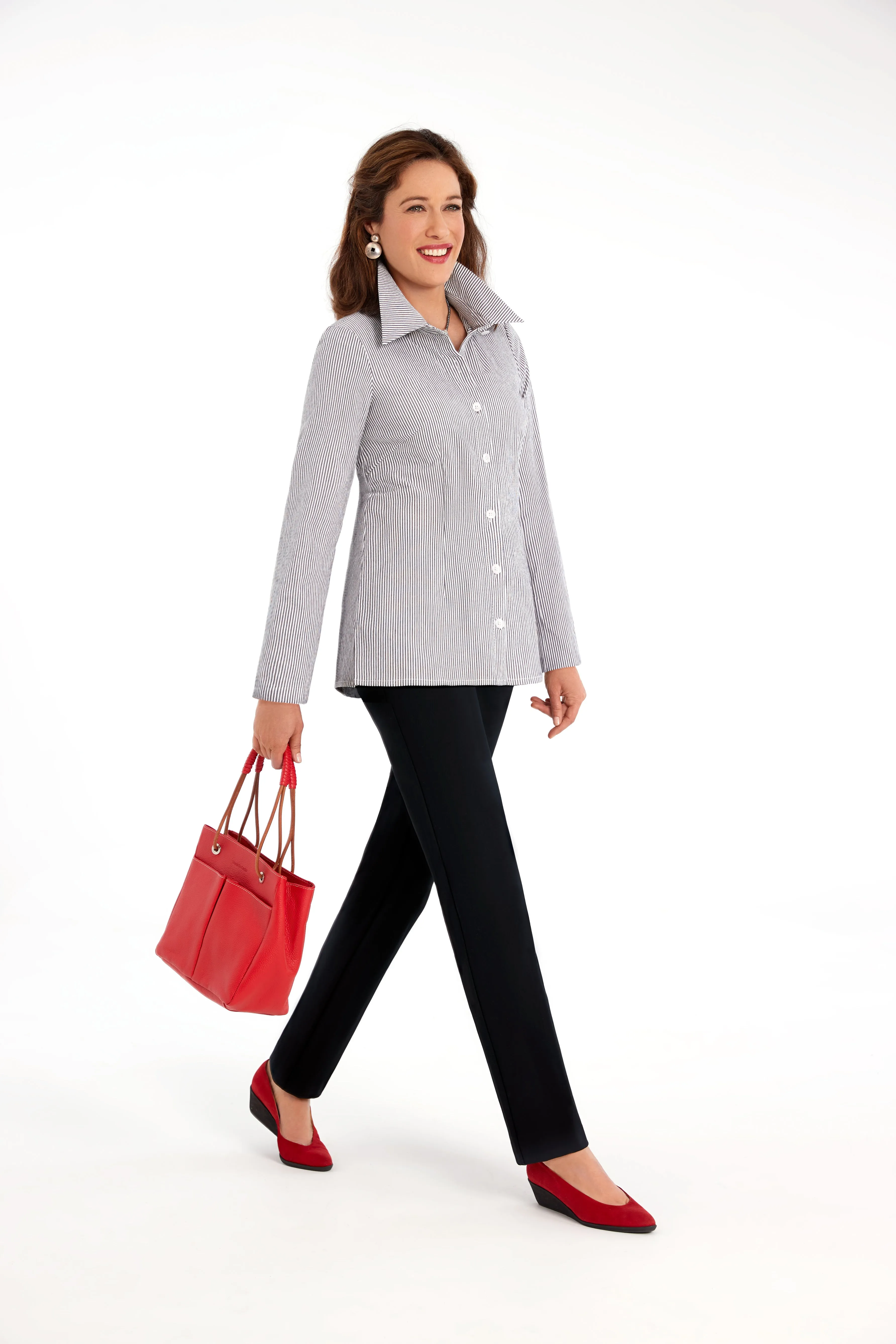 Seersucker Stripe Shirt Tunic
