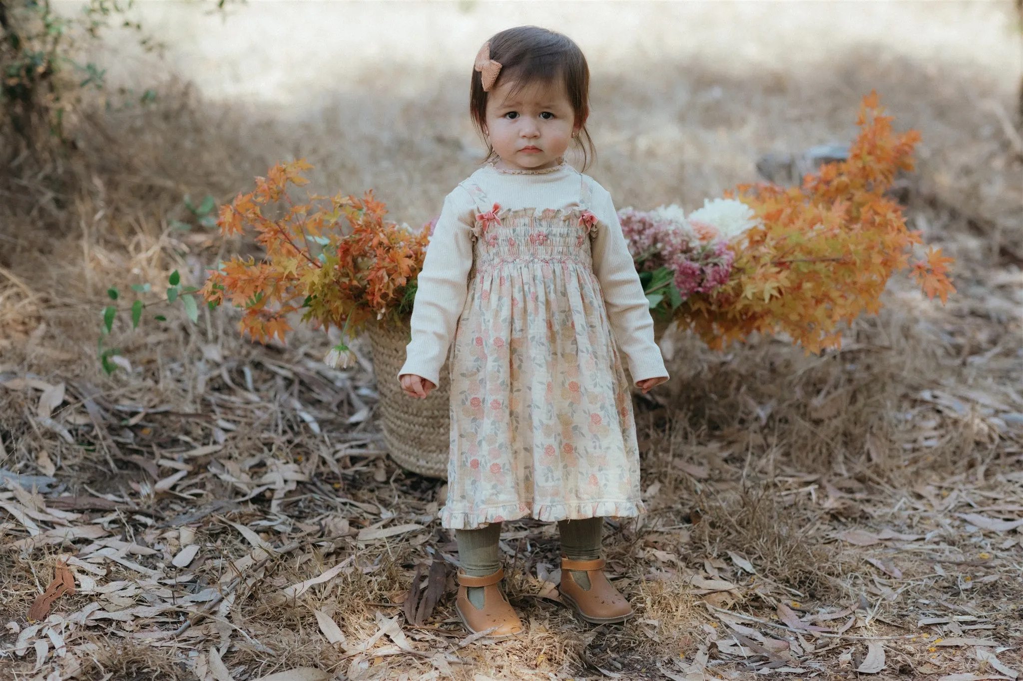 Smock Dress - Dusty Pink Roses