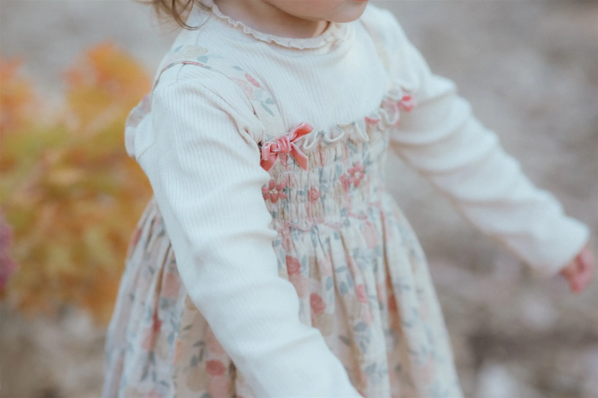 Smock Dress - Dusty Pink Roses