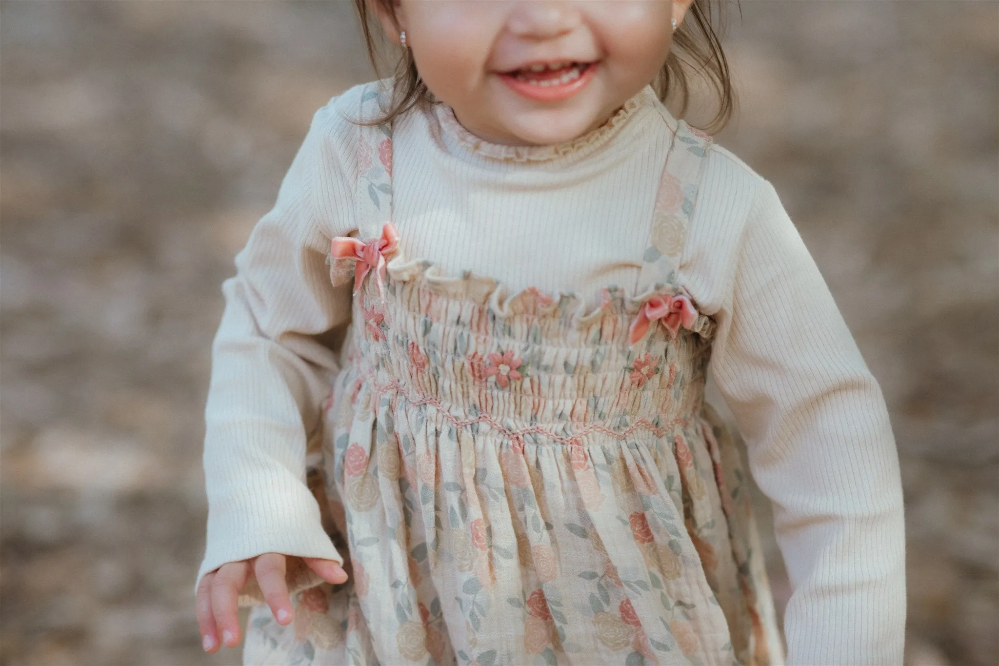 Smock Dress - Dusty Pink Roses