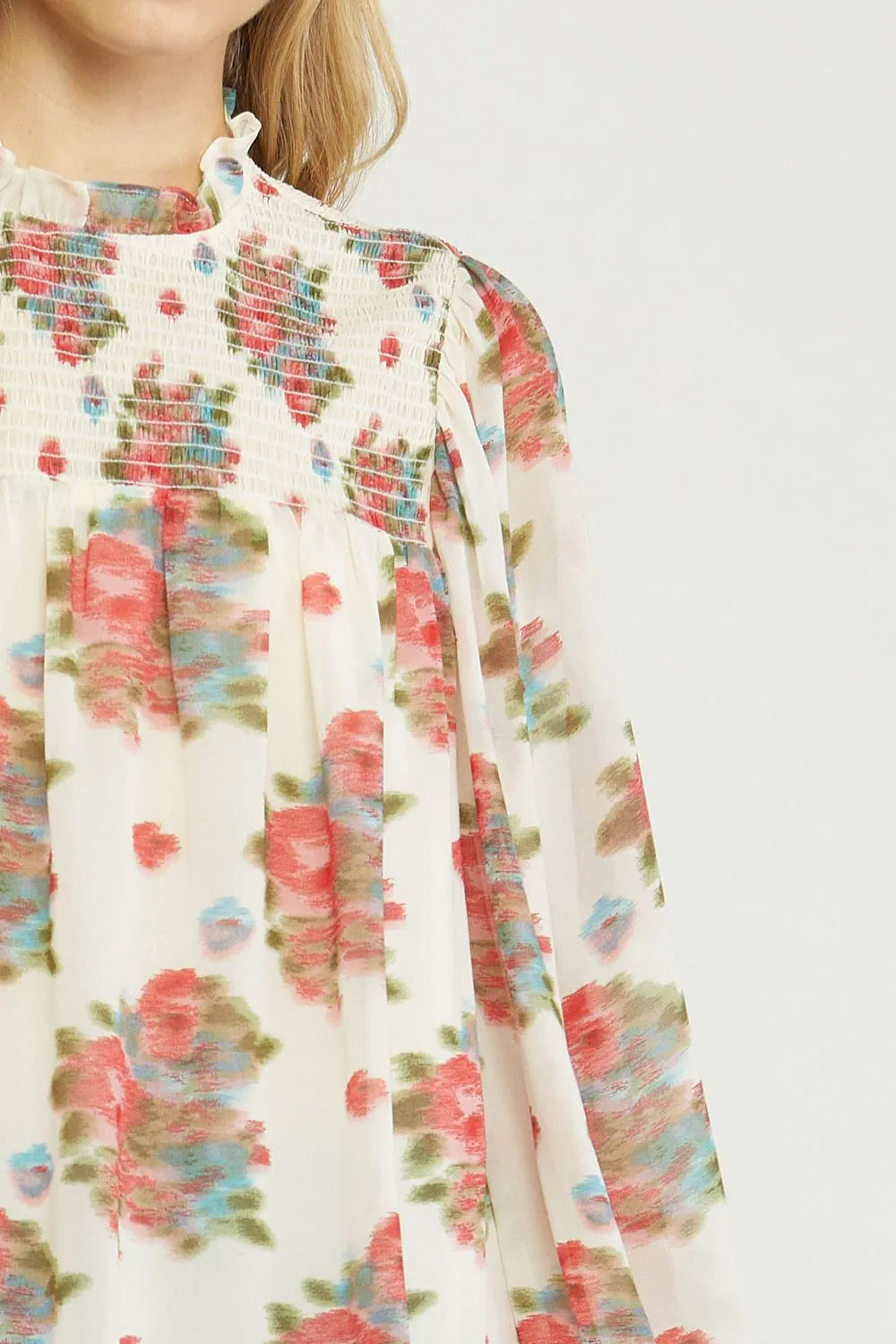 Smudged Floral Blouse