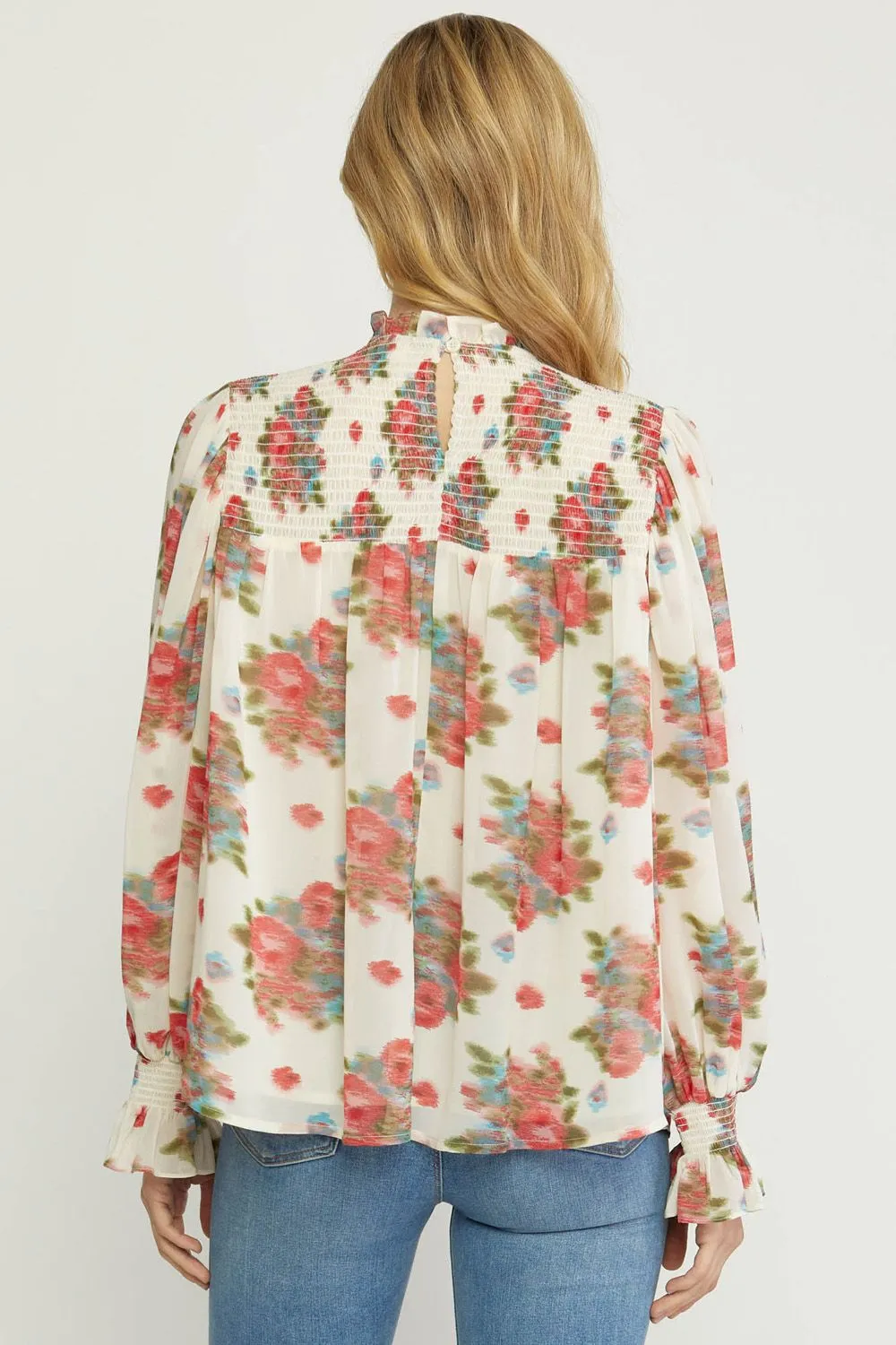 Smudged Floral Blouse