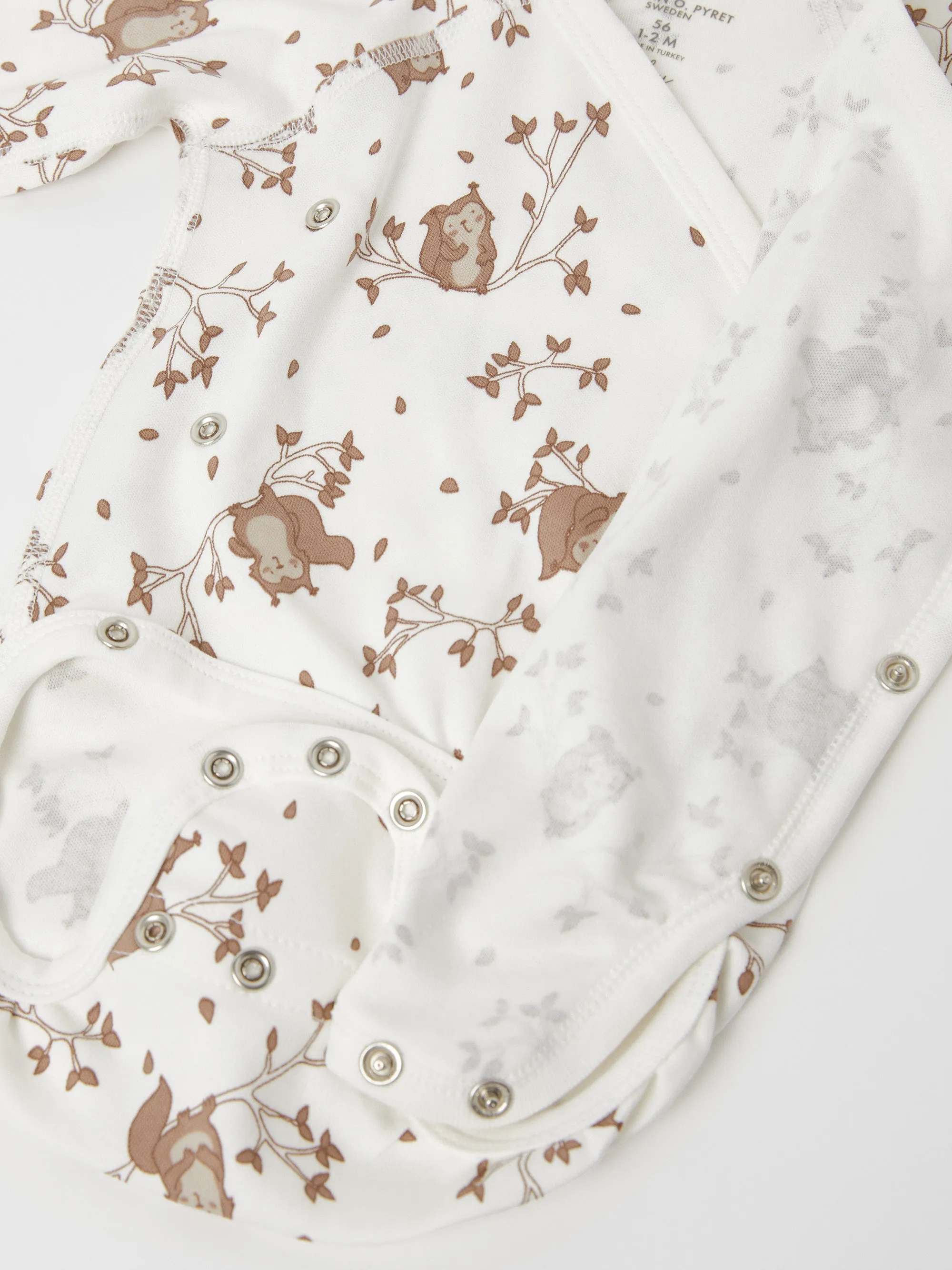Squirrel Print Wraparound Babygrow