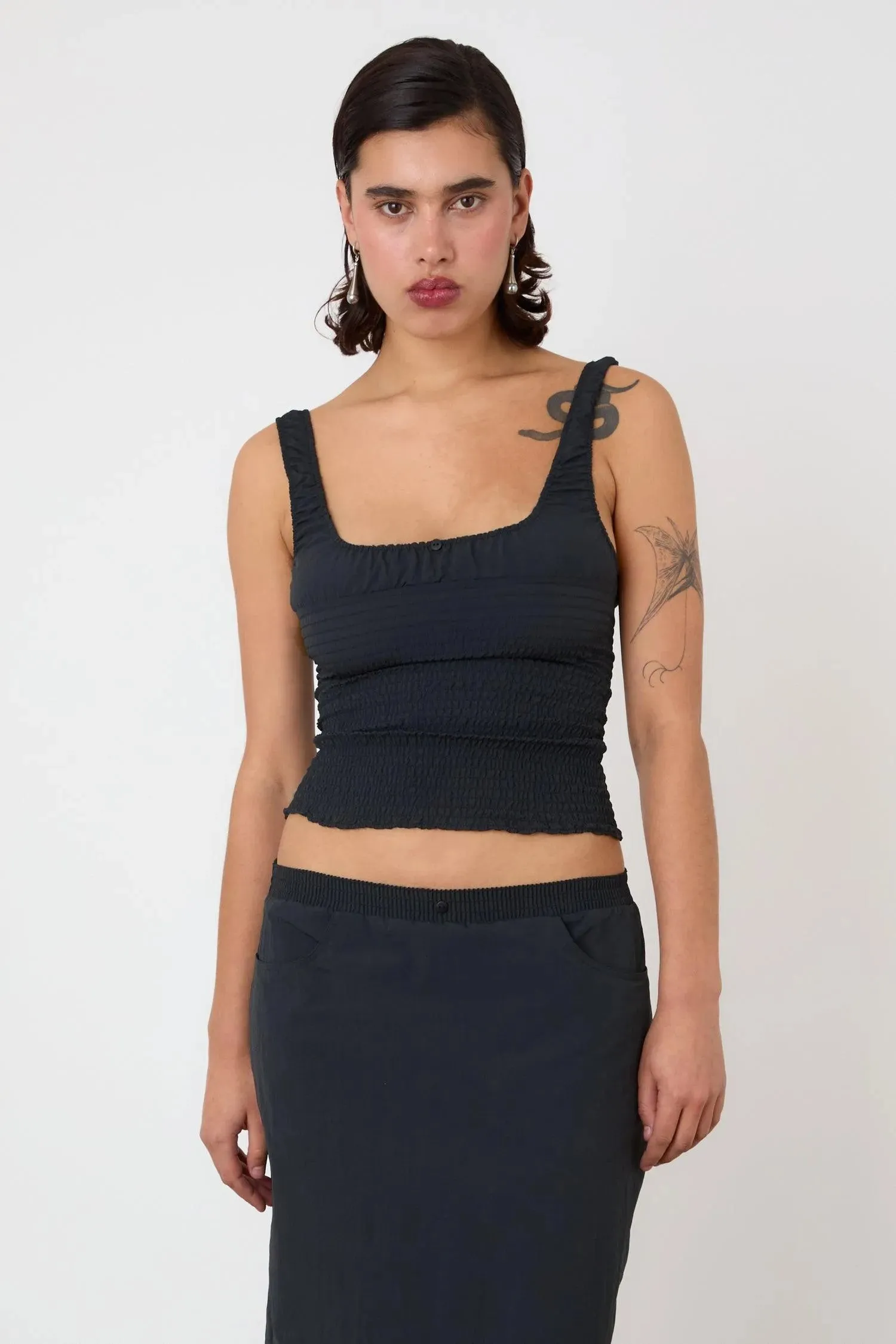 The Deba Slip Skirt, Onyx