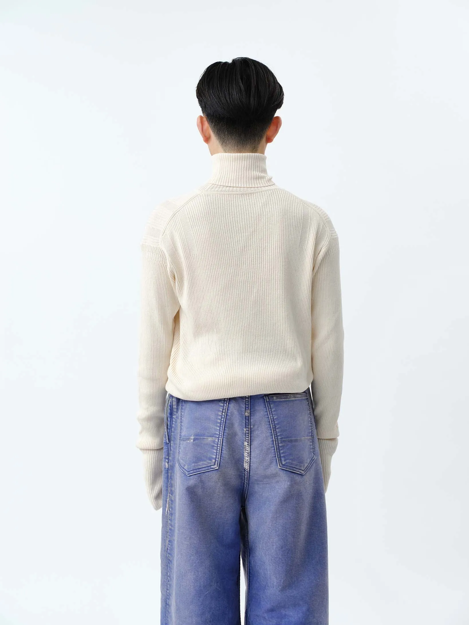 TURTLENECK RIB KNIT .12【OFF WHITE】