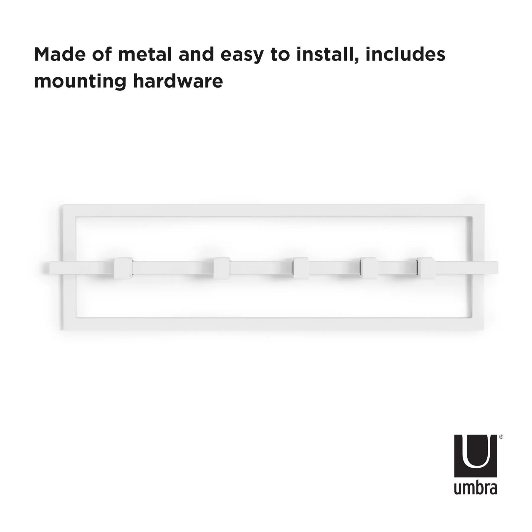 Umbra Cubiko 5 Hook Wall Mounted Coat Rack