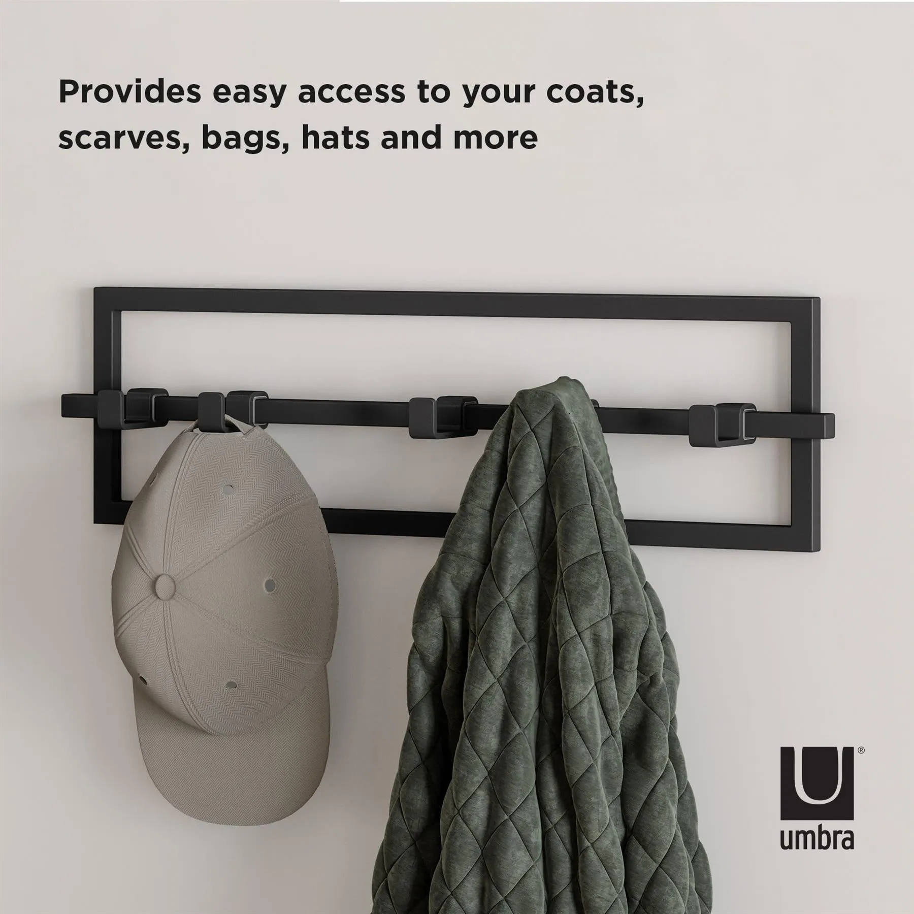 Umbra Cubiko 5 Hook Wall Mounted Coat Rack