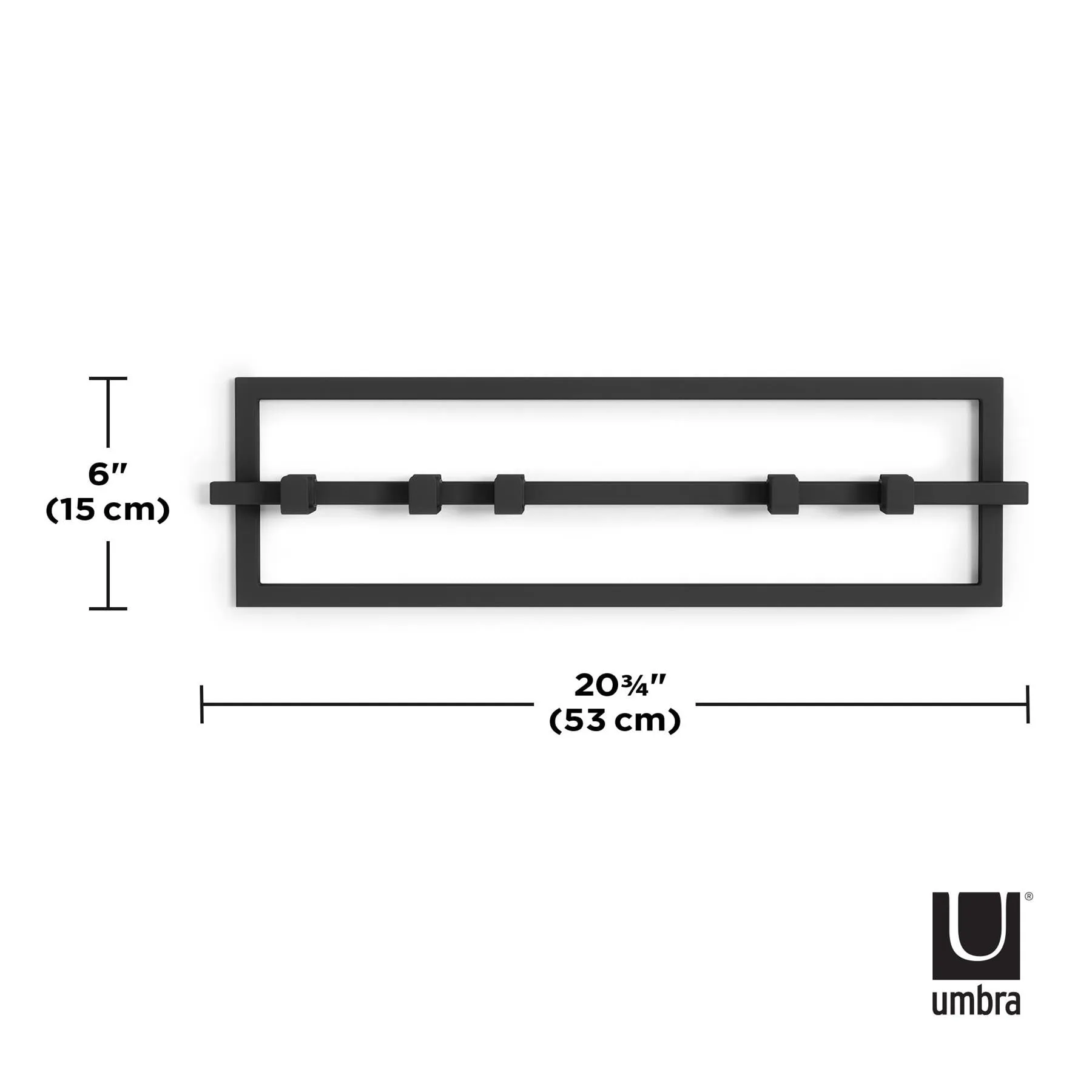 Umbra Cubiko 5 Hook Wall Mounted Coat Rack