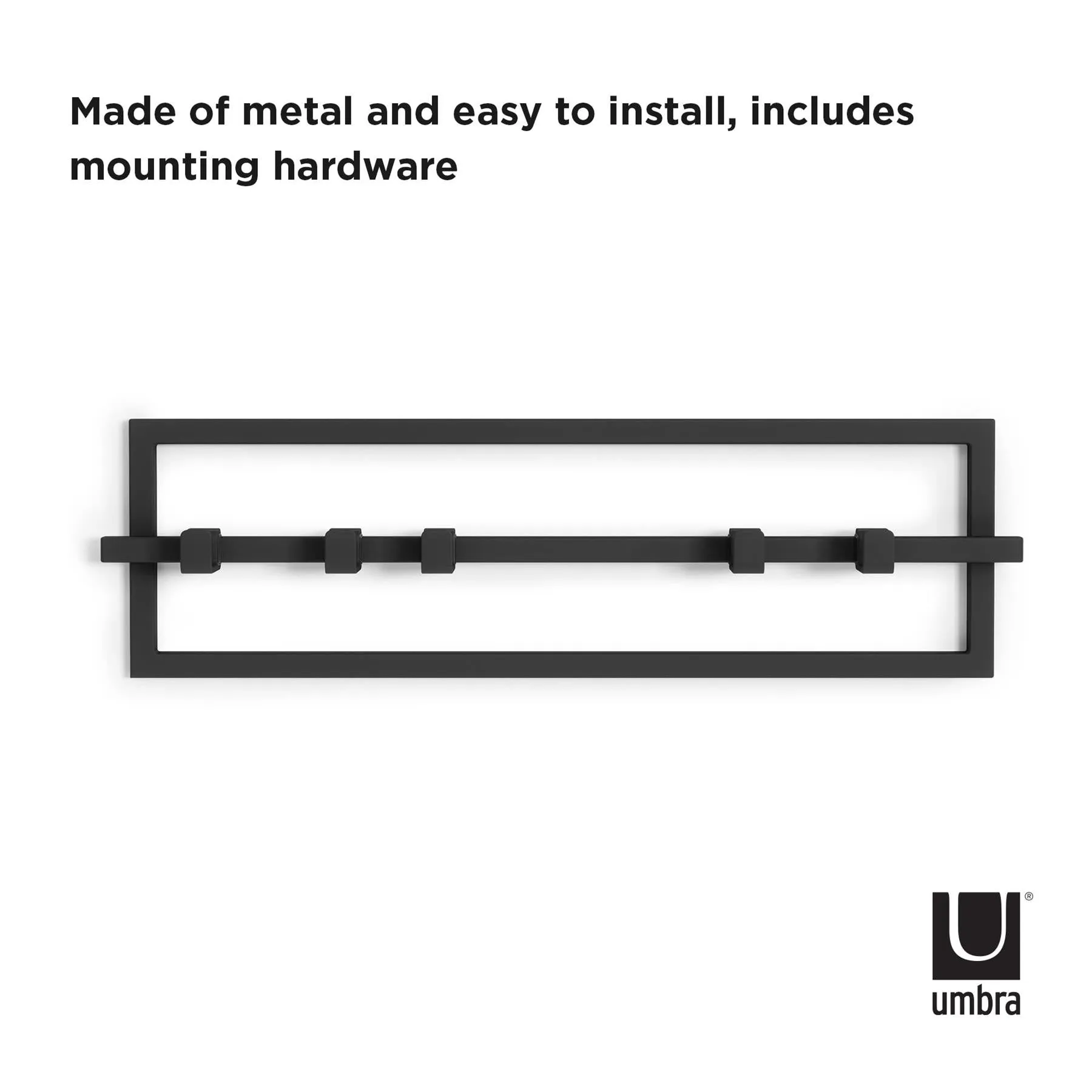 Umbra Cubiko 5 Hook Wall Mounted Coat Rack