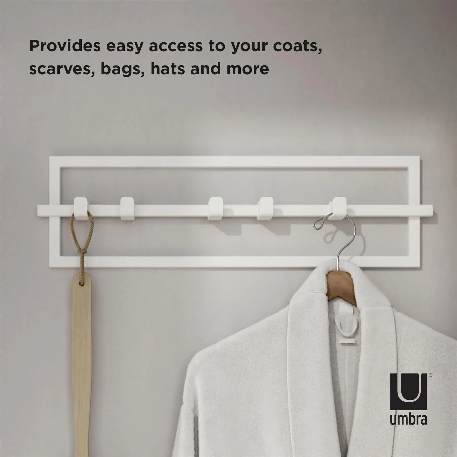 Umbra Cubiko 5 Hook Wall Mounted Coat Rack