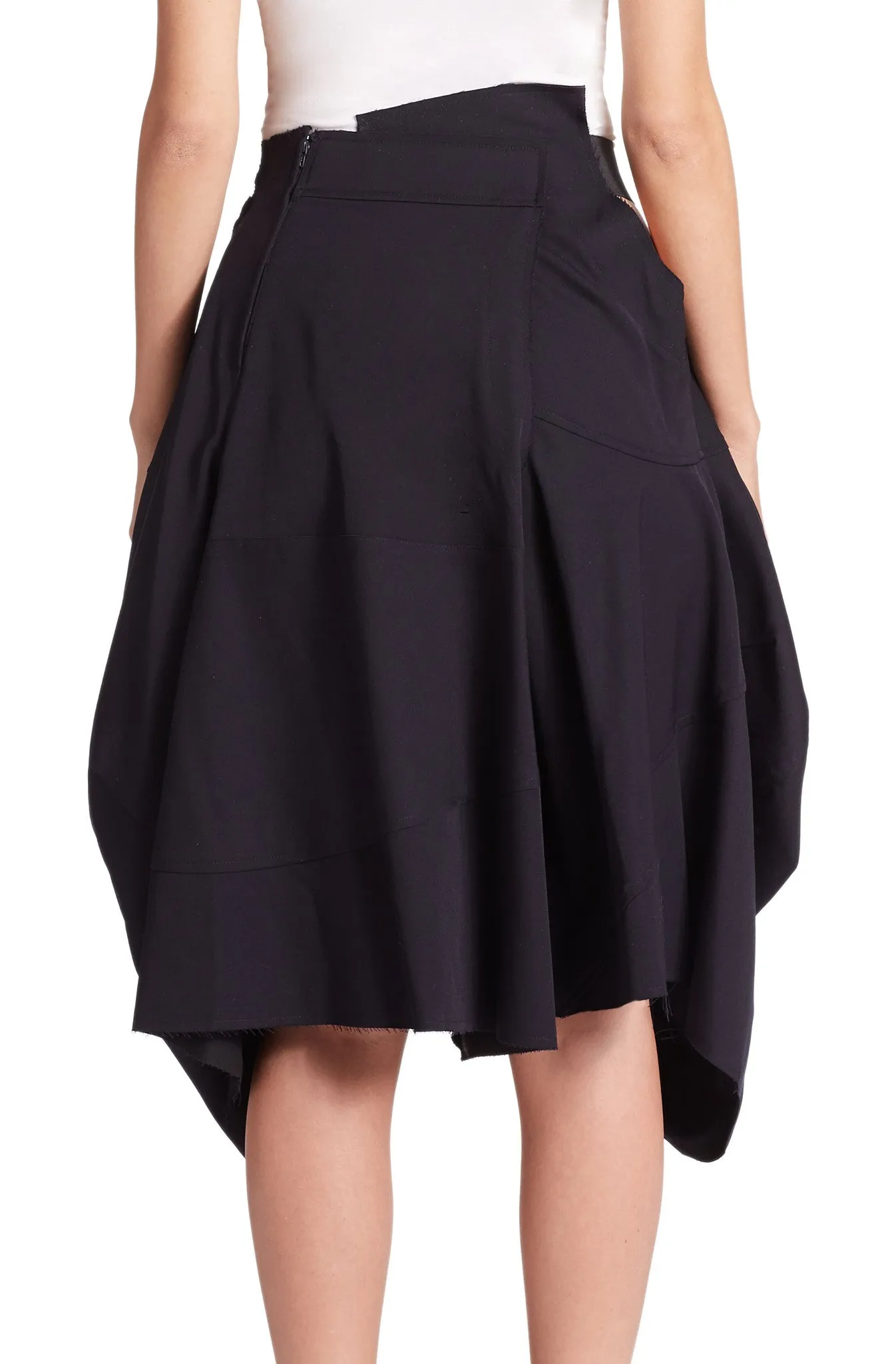 Women Loose Fitting Black Asymmetrical Hybrid Shorts Skirt // Draped Skirt