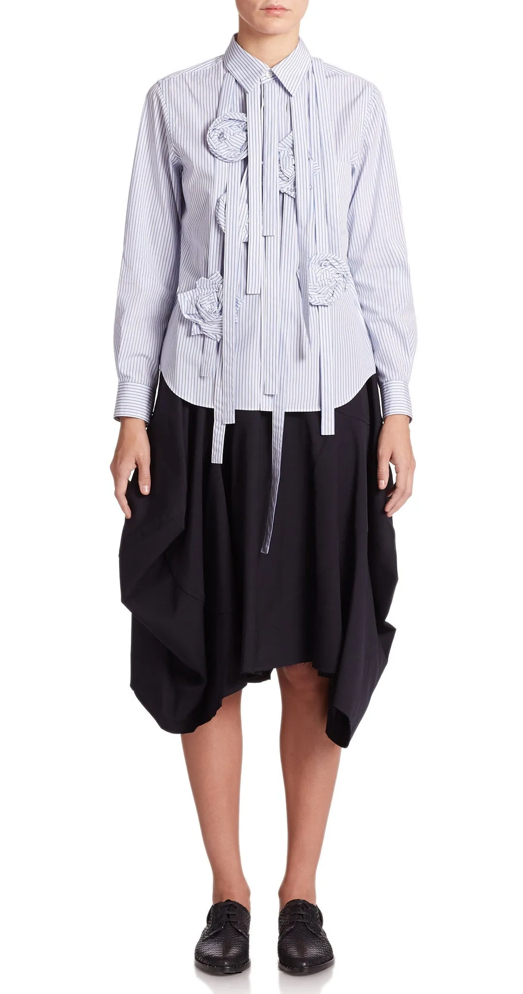Women Loose Fitting Black Asymmetrical Hybrid Shorts Skirt // Draped Skirt