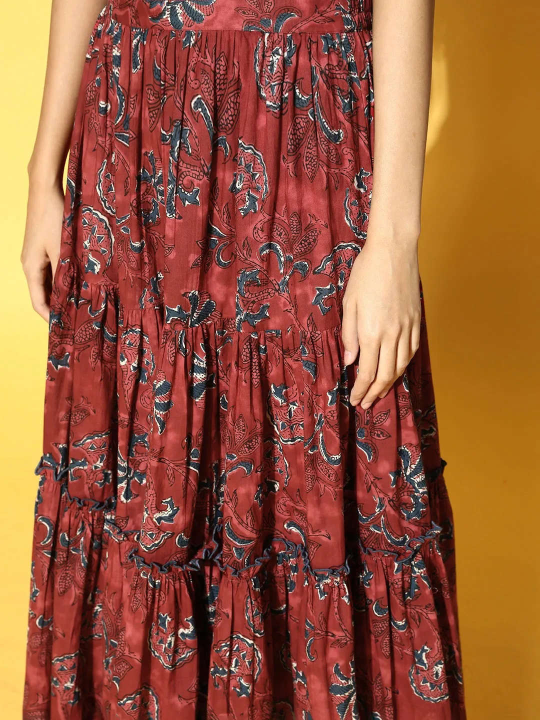 Women Maroon Cotton Clothing Set