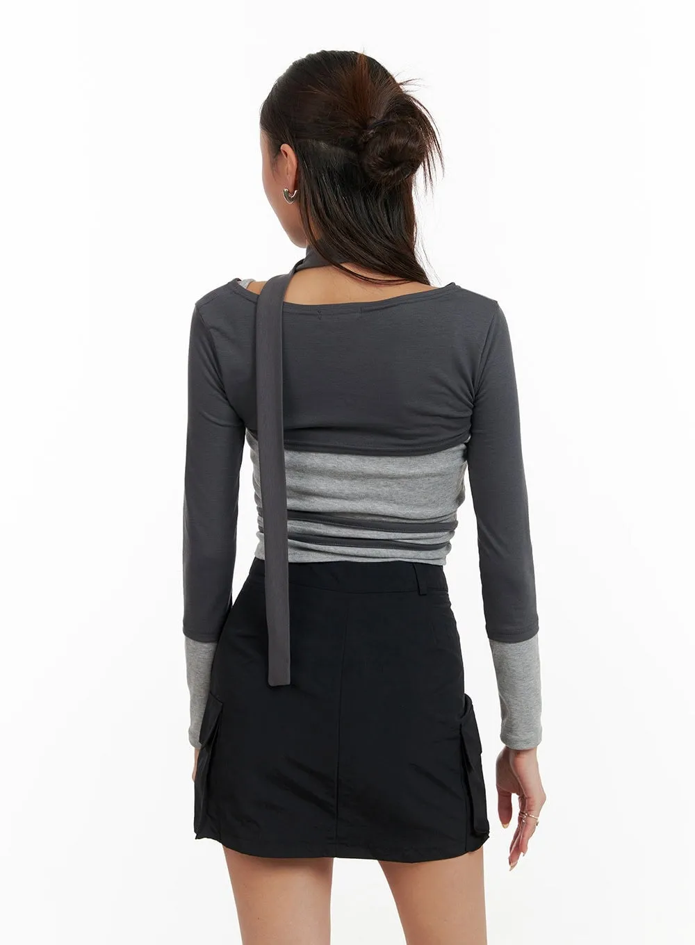 X Strap Bolero with Thin Scarf CY402