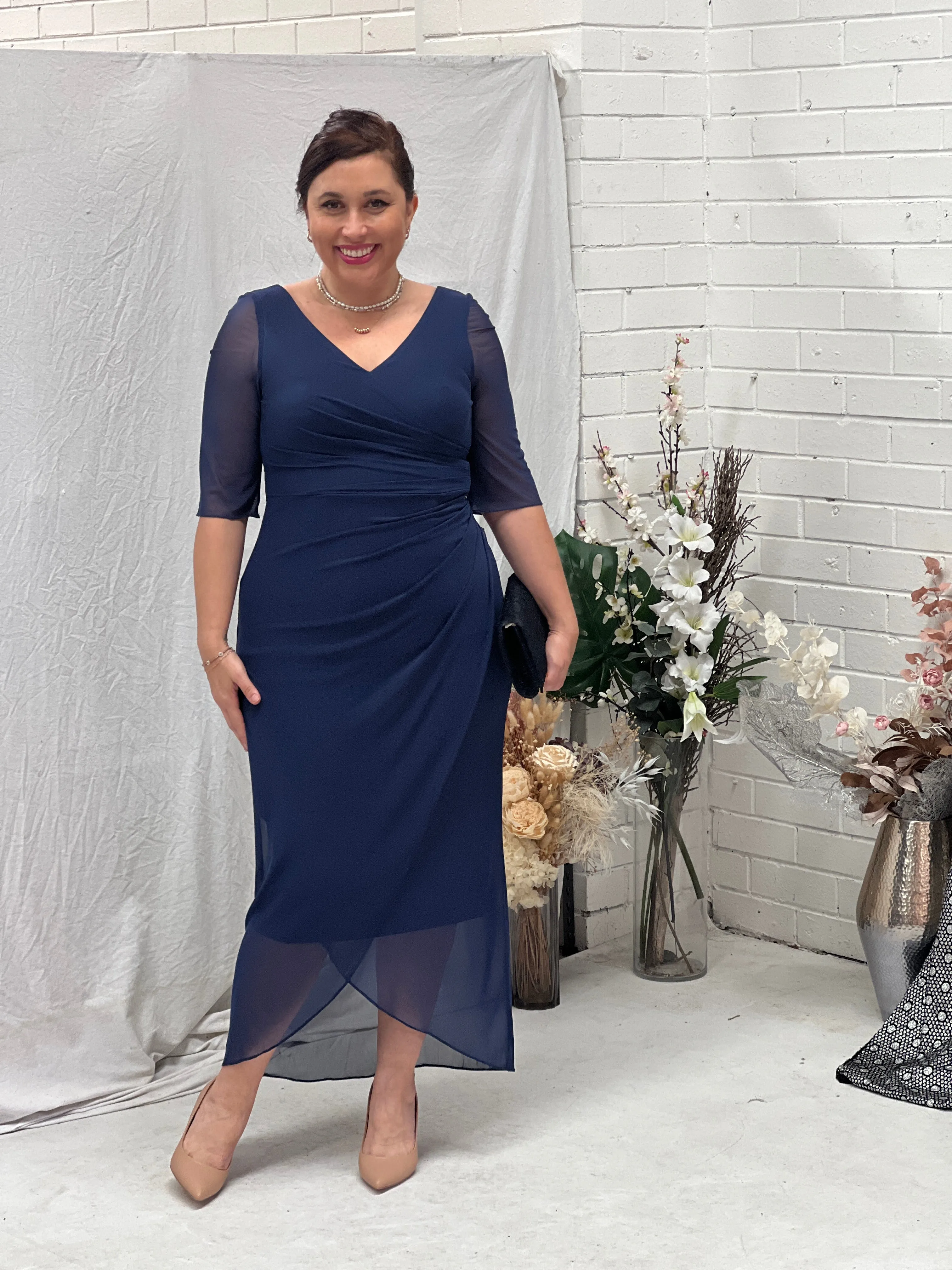 Yancy Navy Evening Dress