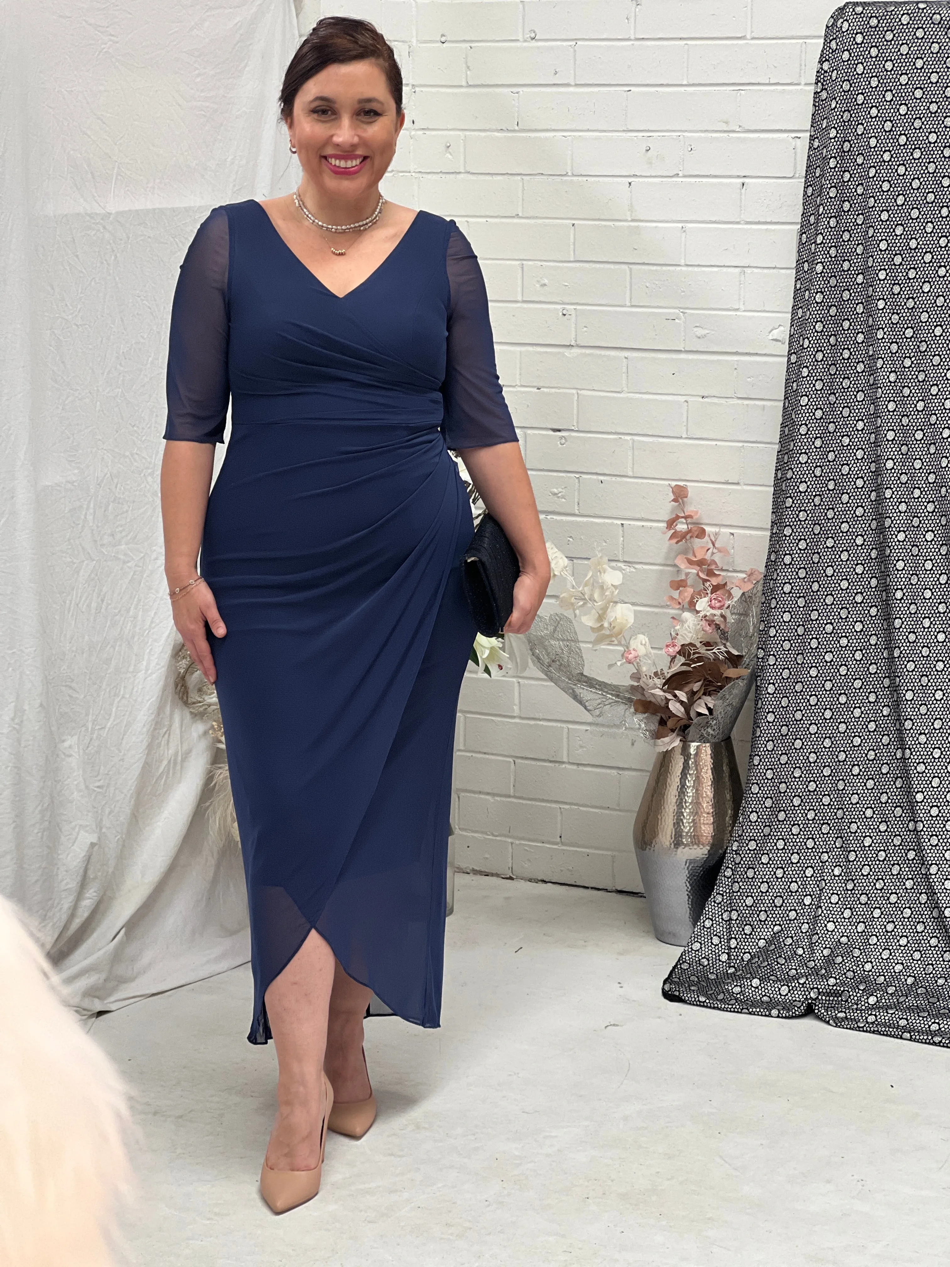 Yancy Navy Evening Dress