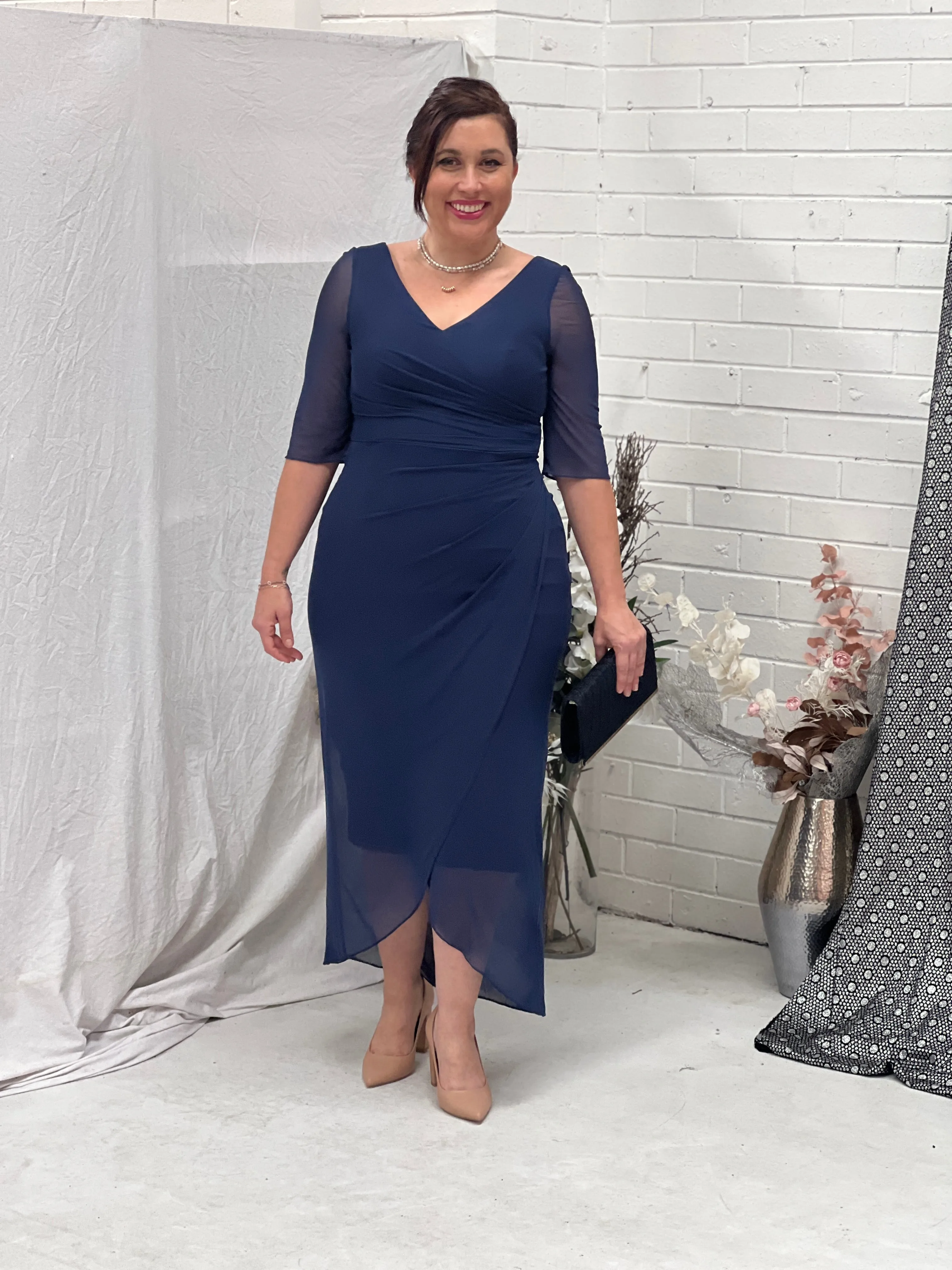 Yancy Navy Evening Dress