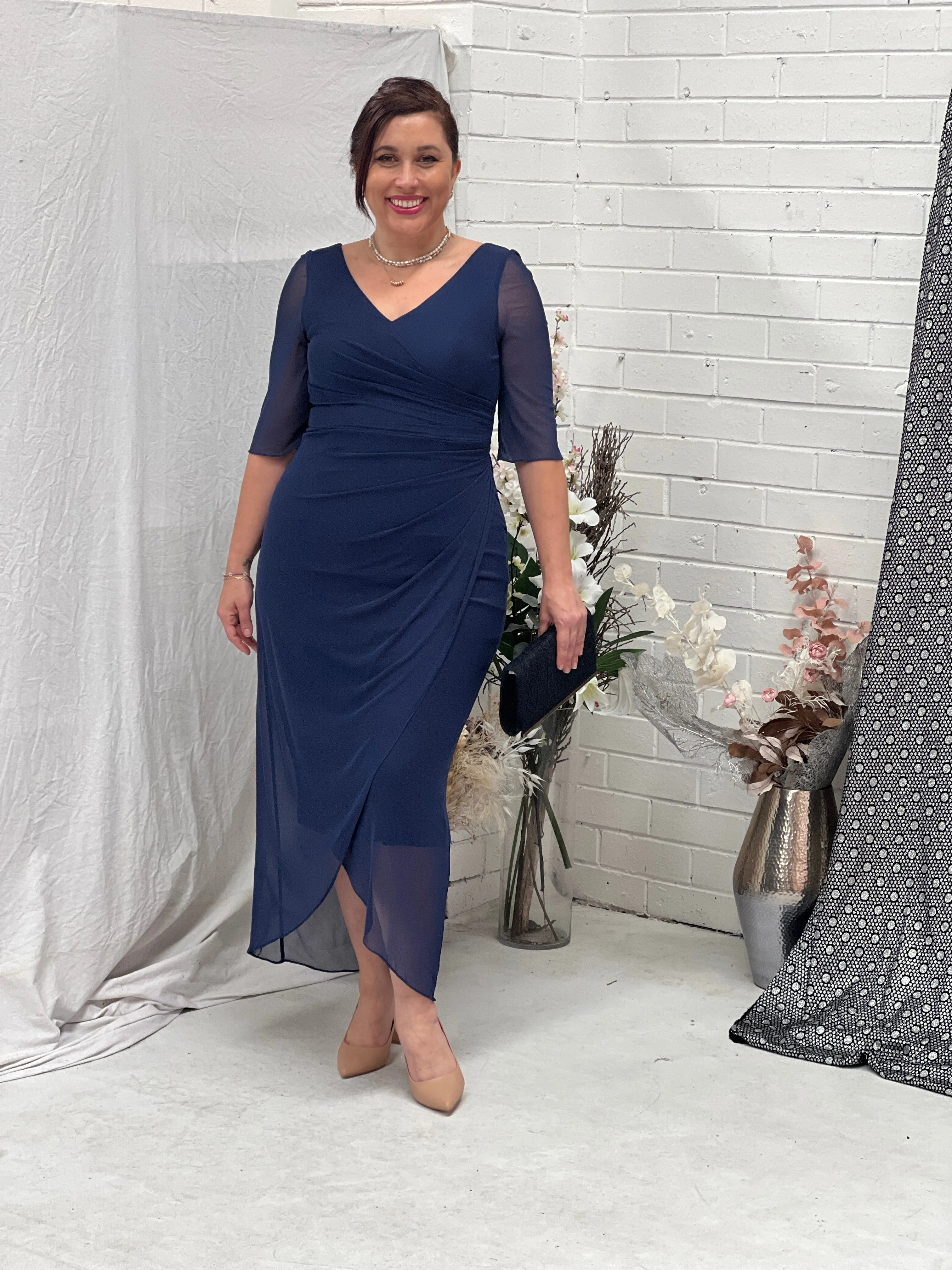 Yancy Navy Evening Dress