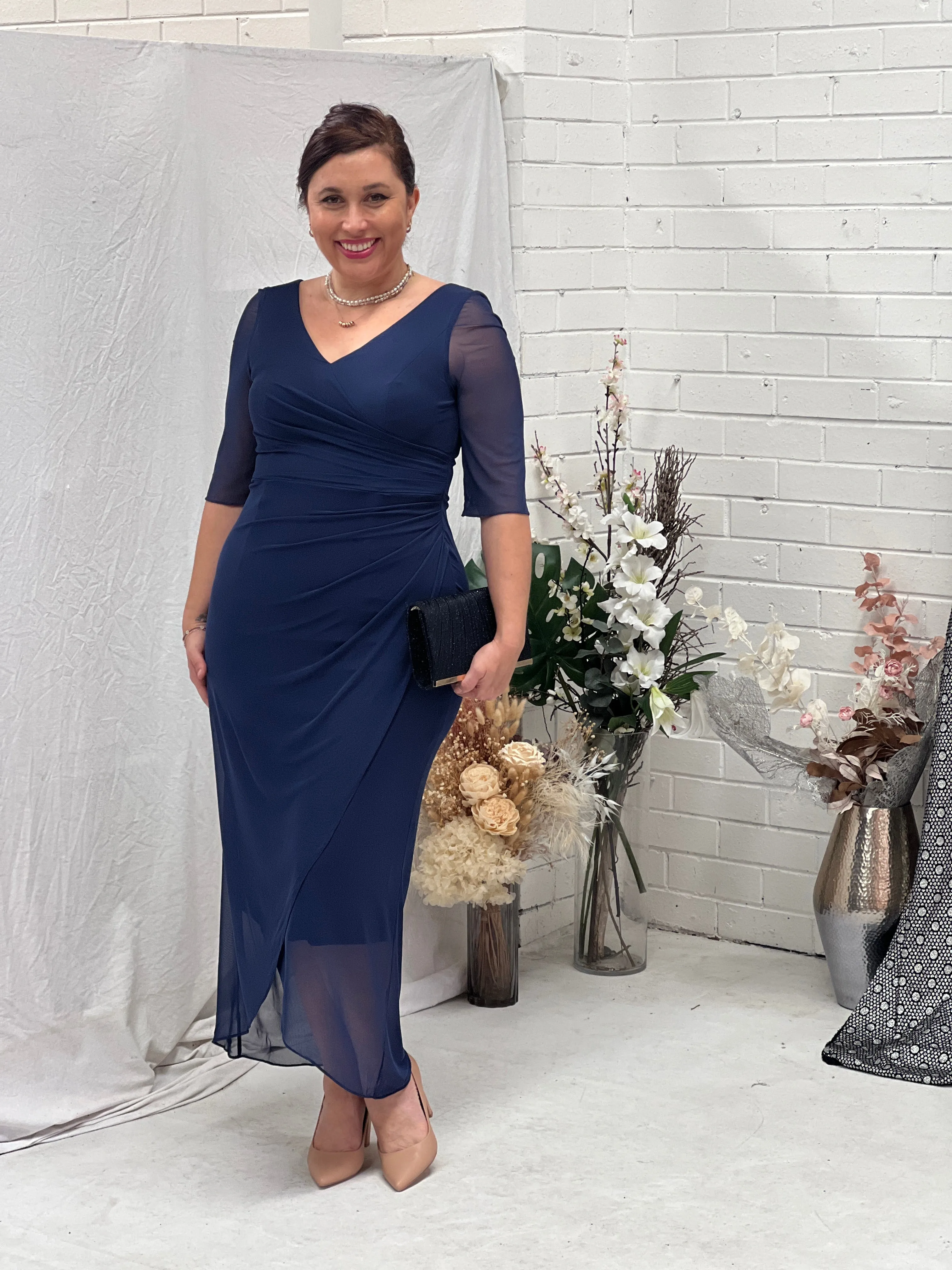 Yancy Navy Evening Dress