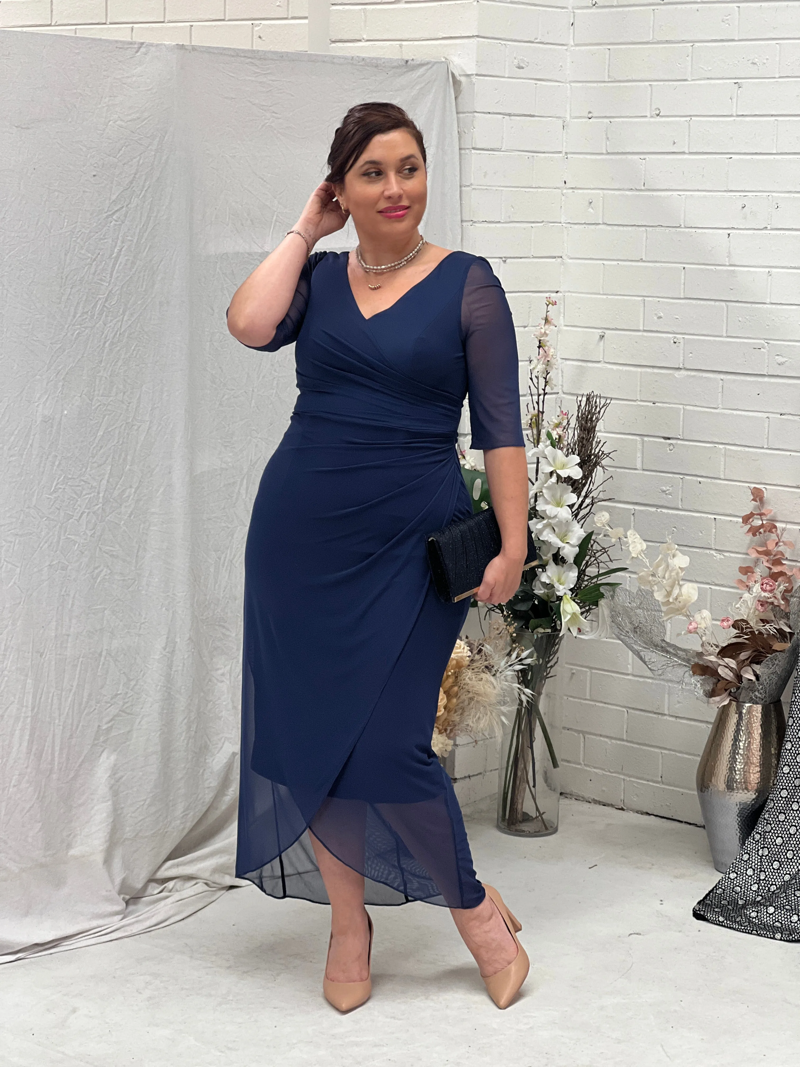 Yancy Navy Evening Dress