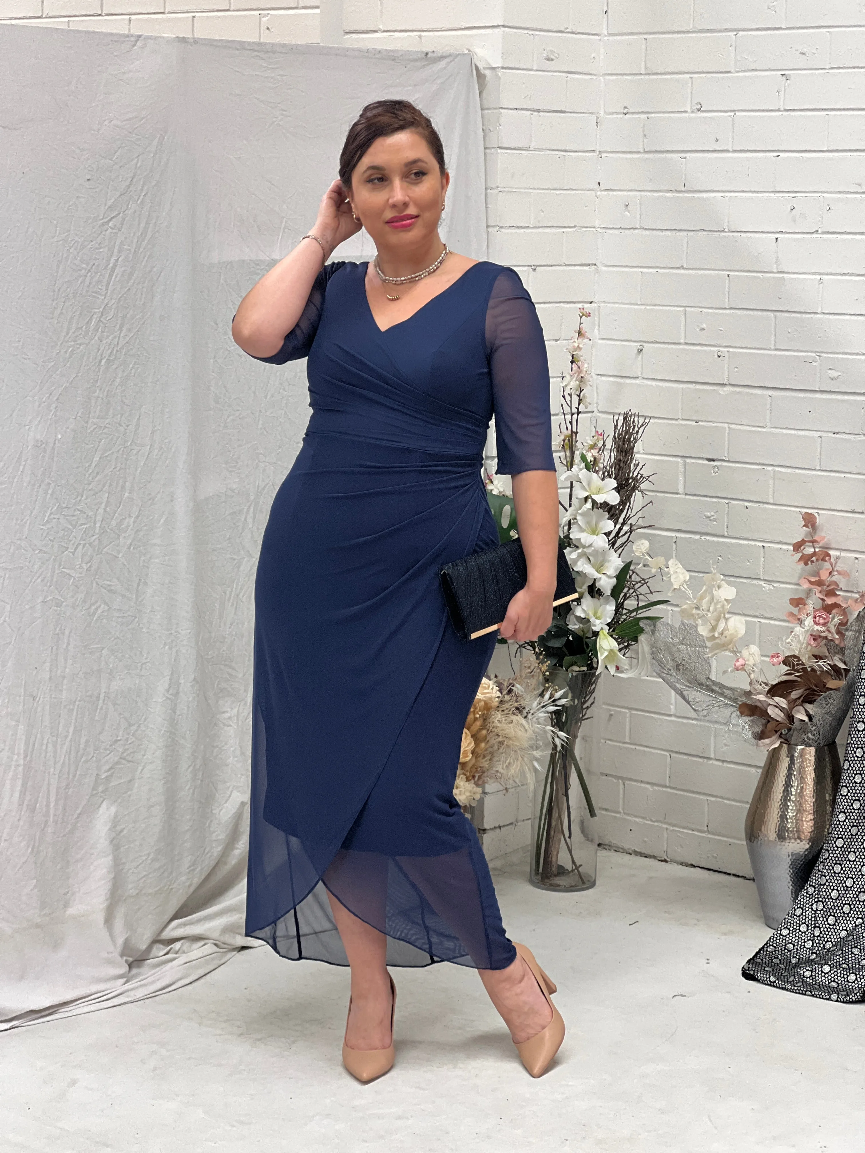 Yancy Navy Evening Dress